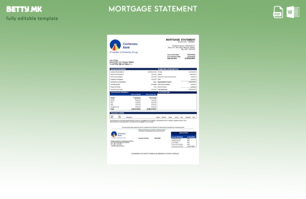 модерен стил Малави стогодишнината на банката Малави изјава за хипотека Шаблон з